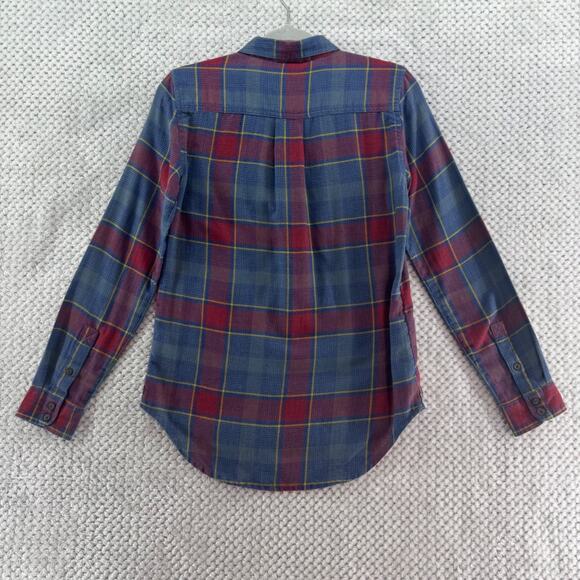 Toad&Co Top Womens XS Blue Red Plaid Reform Flannel LS Shirt Button Front Fall - Picture 6 of 13